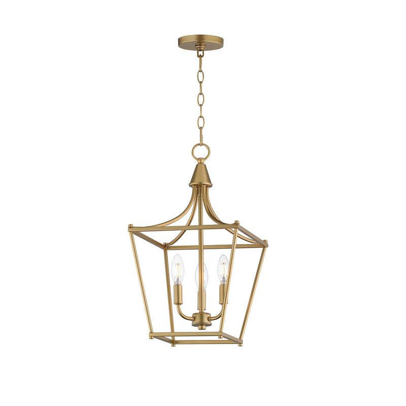 Clifton 3 Light Pendant in Natural Aged Brass