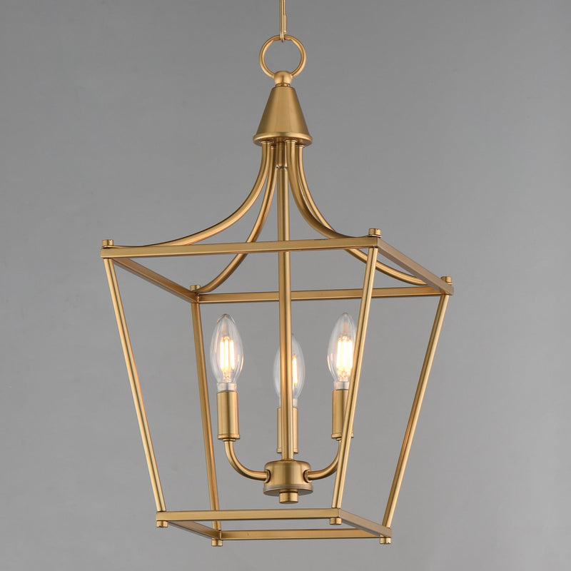 Clifton 3 Light Pendant in Natural Aged Brass