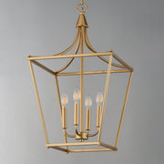 Clifton 4 Light Pendant in Natural Aged Brass