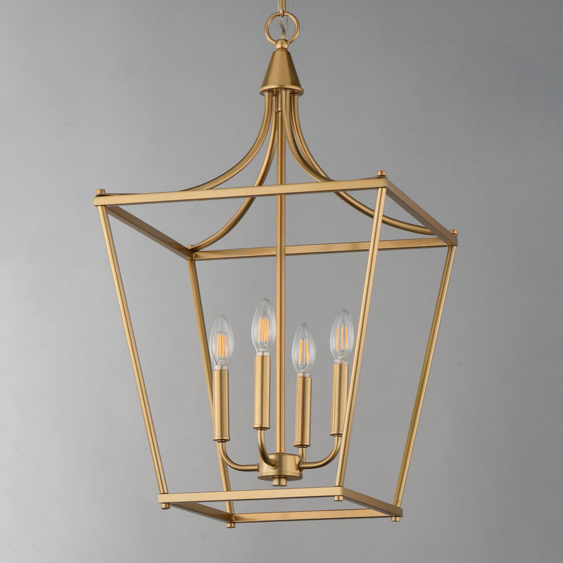 Clifton 4 Light Pendant in Natural Aged Brass