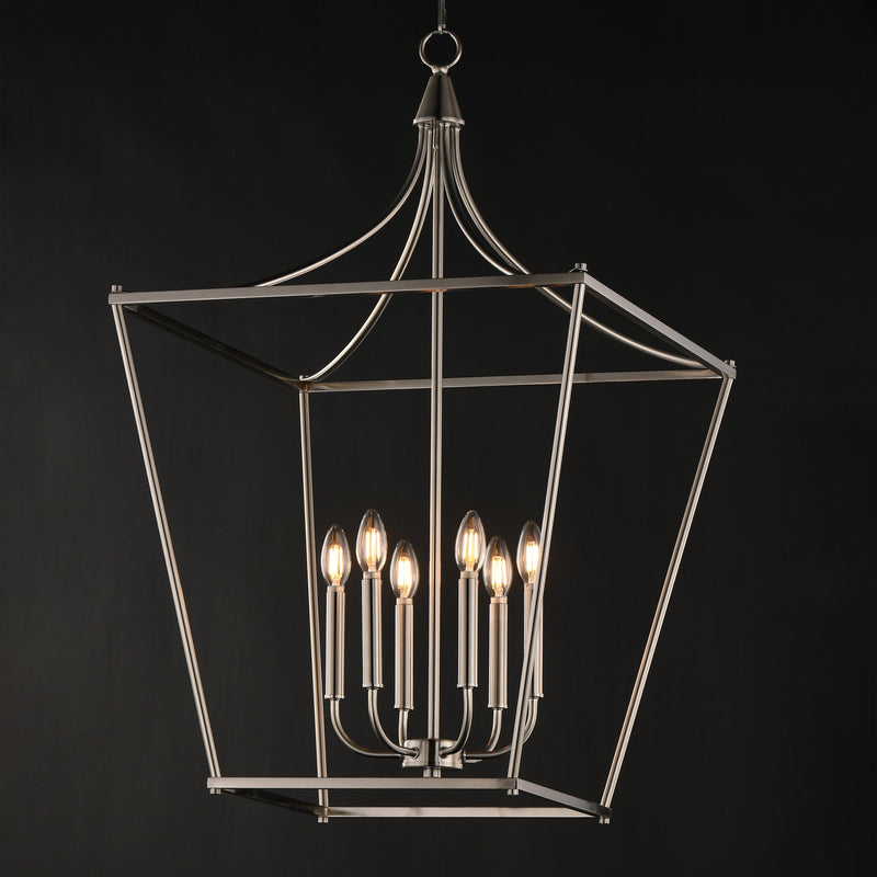 Clifton 6 Light Pendant in Satin Nickel