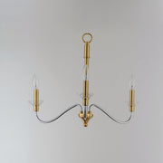 Clarion 3 Light Chandelier in Polished Chrome / Satin Brass
