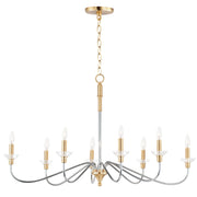 Clarion 8 Light Chandelier in Polished Chrome / Satin Brass