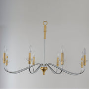 Clarion 8 Light Chandelier in Polished Chrome / Satin Brass