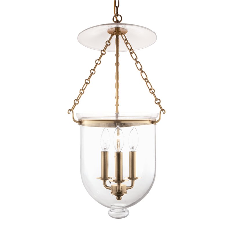 Hampton 3-Light Pendant (254-C1) in Aged Brass