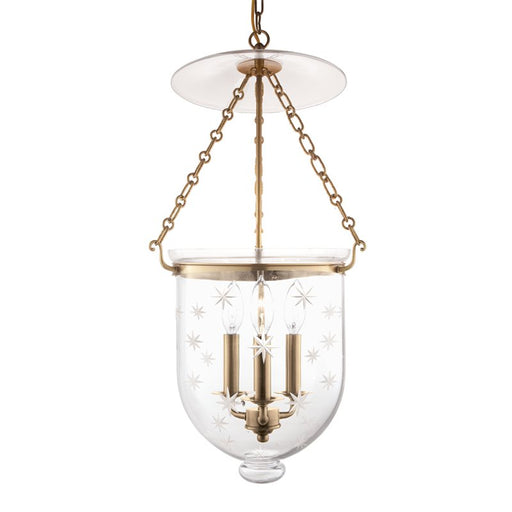 Hampton 3-Light Pendant (254-C3) in Aged Brass