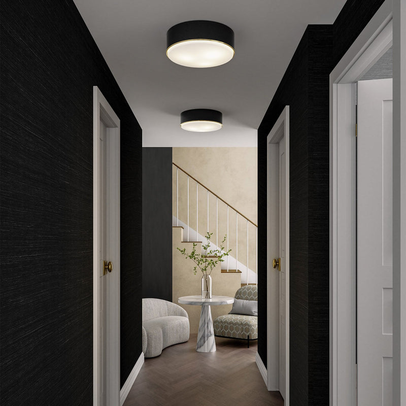 Carlton 3-Light Flush Mount in Matte Brass and Black