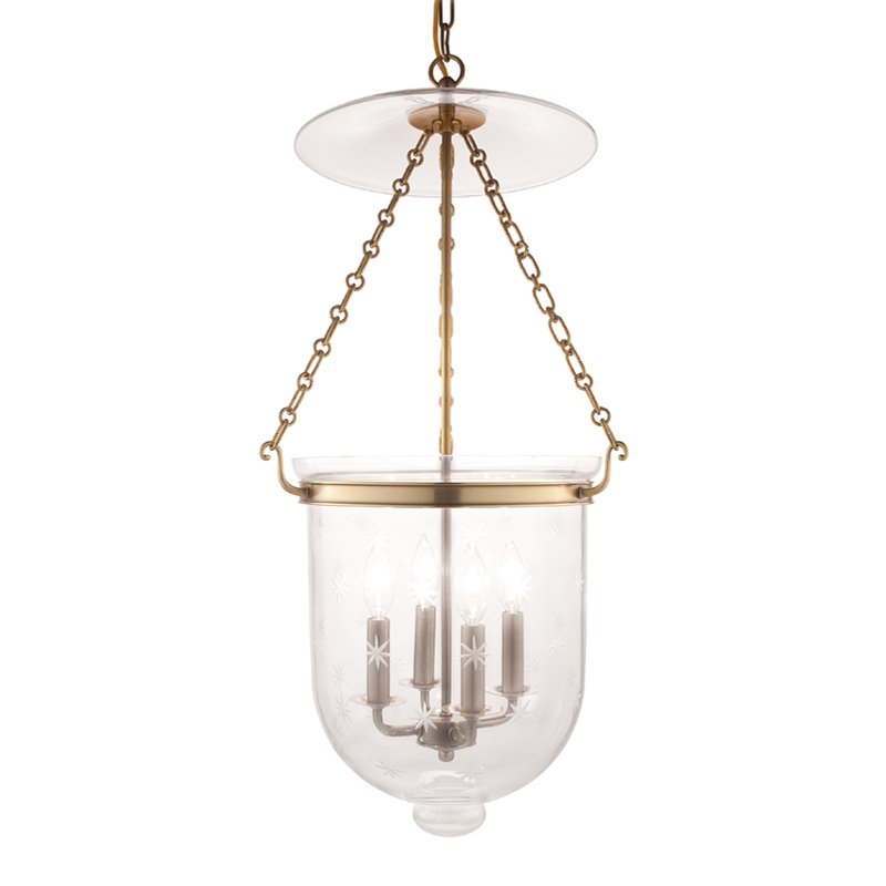 Hampton 4-Light Pendant (255-C3) in Aged Brass