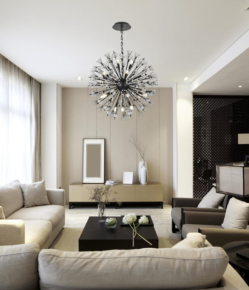 Vera 18-Light 32" Chandelier in Black