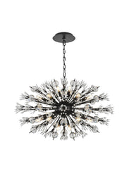 Vera 24-Light 36" Oval Chandelier in Black