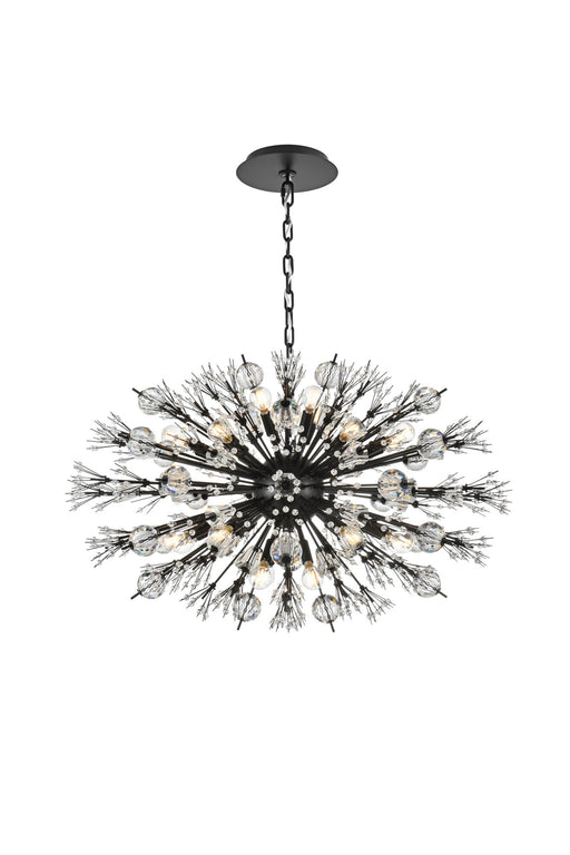 Vera 24-Light 36" Oval Chandelier in Black