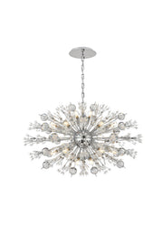 Vera 24-Light 36" Oval Chandelier in Chrome