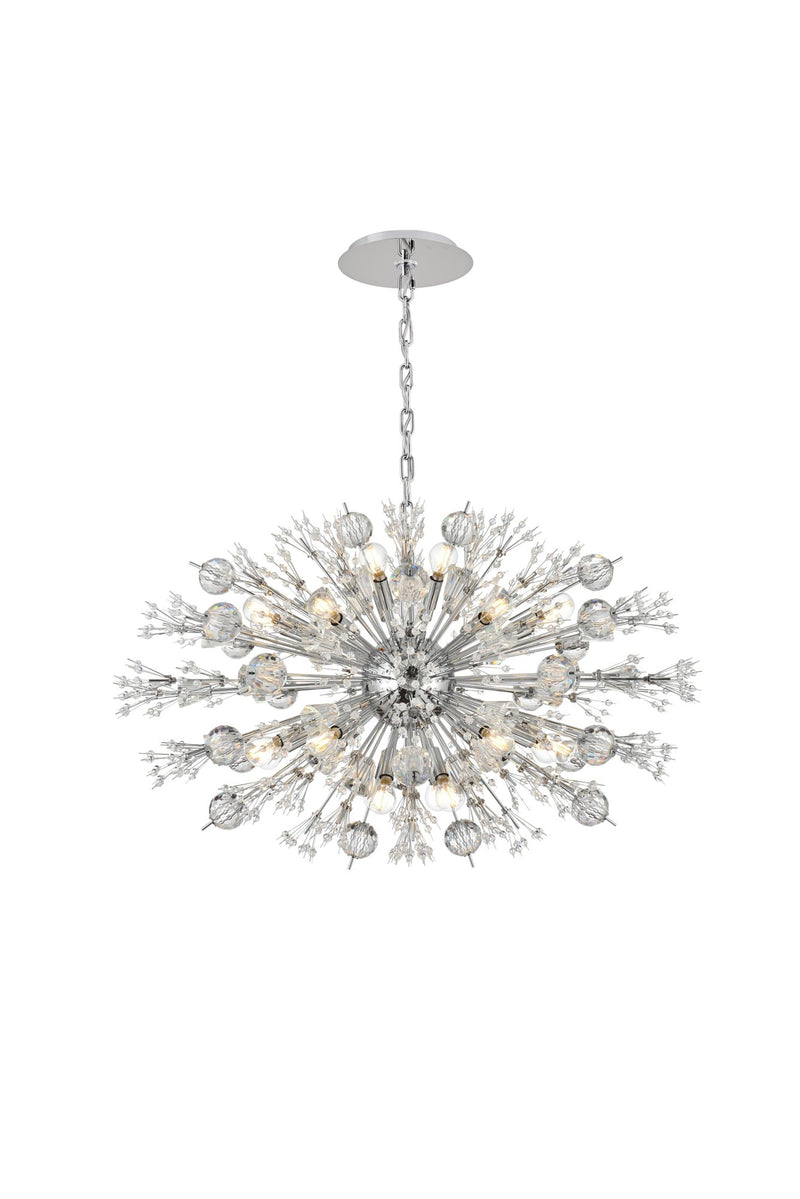 Vera 24-Light 36" Oval Chandelier in Chrome