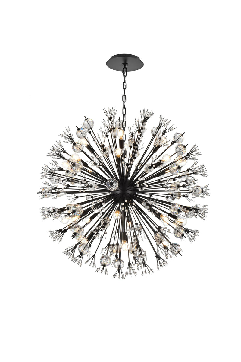 Vera 24-Light 38" Chandelier in Black