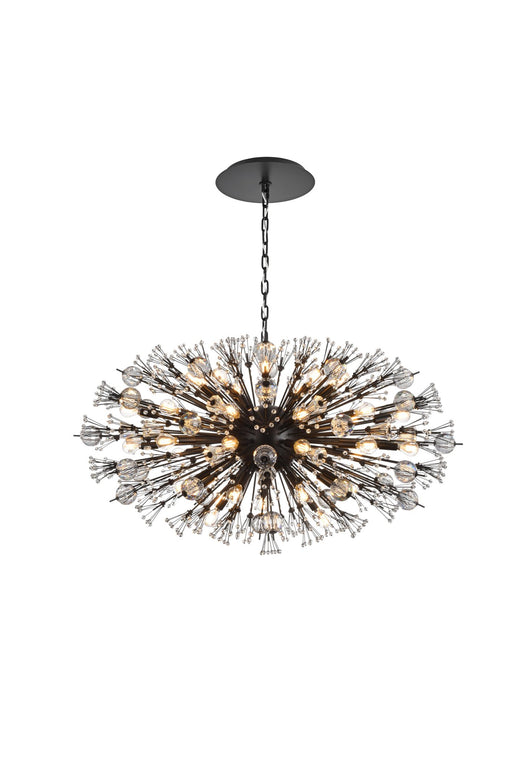 Vera 38-Light 42" Oval Chandelier in Black