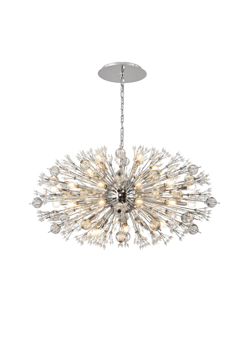 Vera 38-Light 42" Oval Chandelier in Chrome