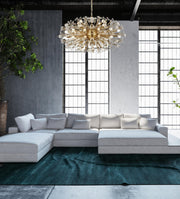 Vera 38-Light 42" Oval Chandelier in Gold