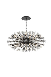 Vera 38-Light 48" Oval Chandelier in Black
