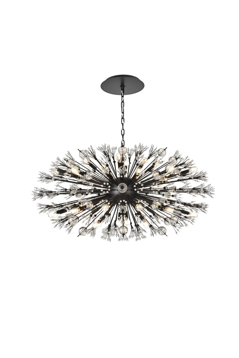 Vera 38-Light 48" Oval Chandelier in Black