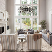 Vera 38-Light 48" Oval Chandelier in Black