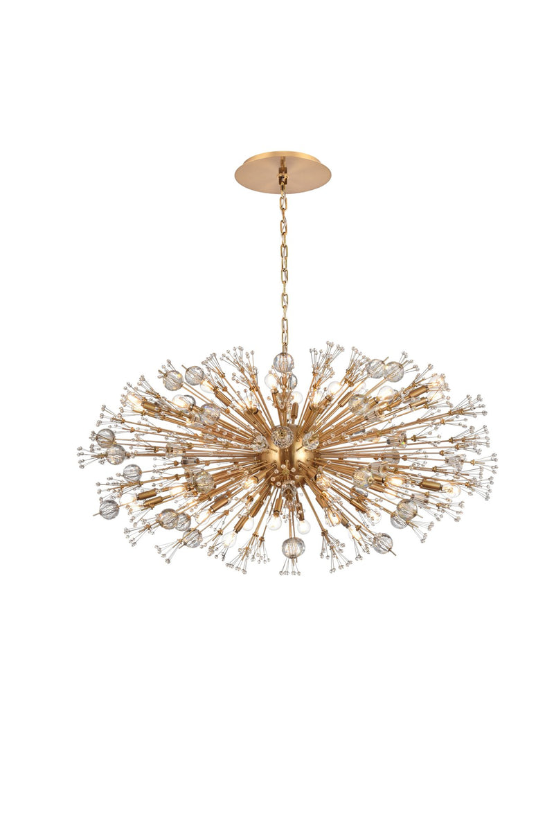 Vera 38-Light 48" Oval Chandelier in Gold