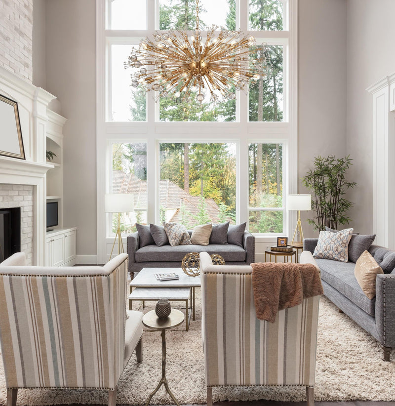 Vera 38-Light 48" Oval Chandelier in Gold