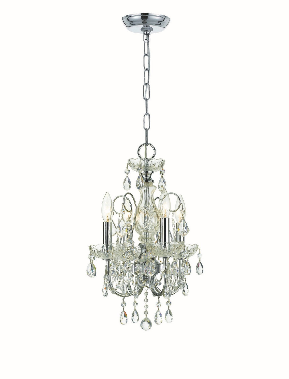 3224-CH-CL-MWP- Imperial 4-Light Mini Chandelier in Polished Chrome with Clear Hand Cut Crystal by Crystorama