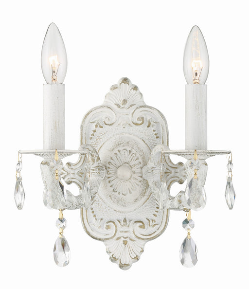 Paris Market 2 Light Wall Mount in Antique White with Clear Spectra Crystal
