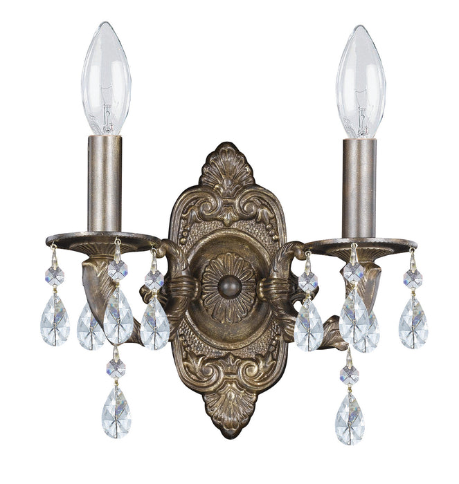 Paris Market 2 Light Wall Mount in Venetian Bronze with Clear Spectra Crystal
