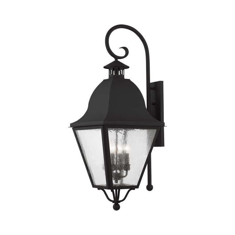 Amwell 4-Light Extra Large Outdoor Wall Lantern in Black