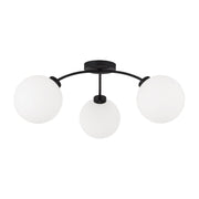 Amos 3-Light Semi-Flush Mount in Black Iron