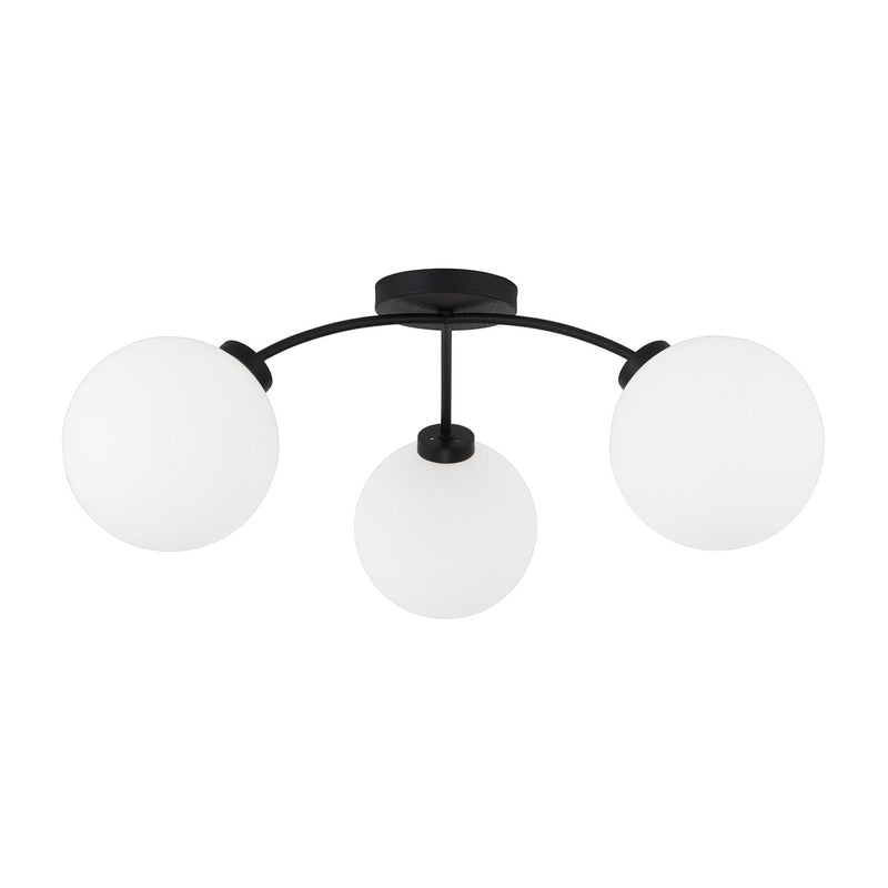 Amos 3-Light Semi-Flush Mount in Black Iron