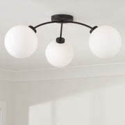Amos 3-Light Semi-Flush Mount in Black Iron