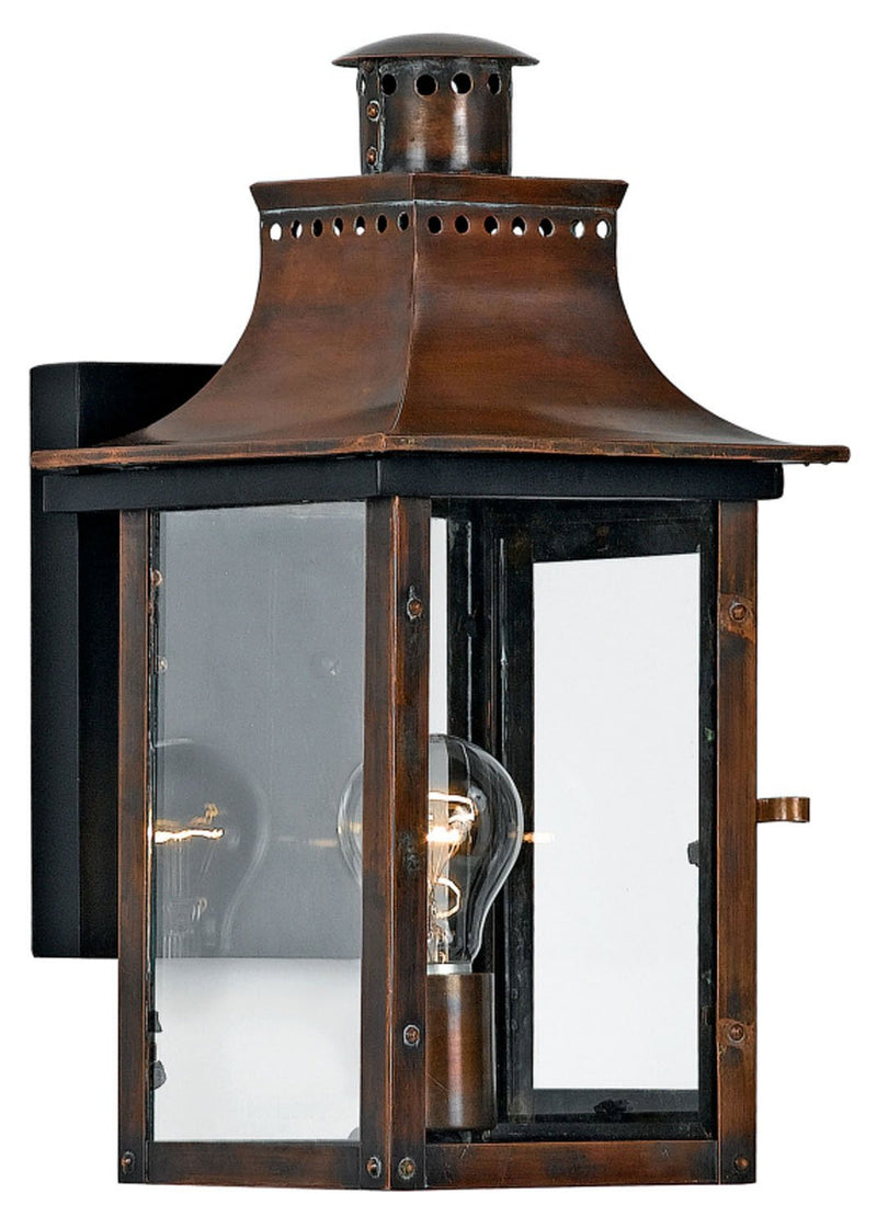 Chalmers Outdoor Wall Lantern in Aged Copper