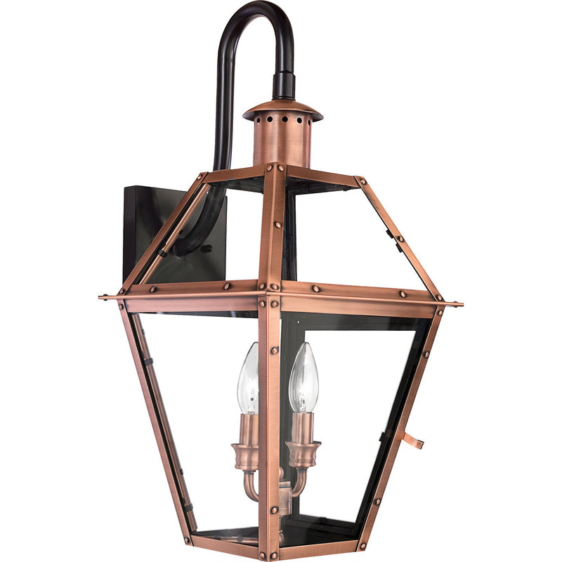 Rue De Royal 22.5" 2-Light Outdoor Wall Lantern in Aged Copper