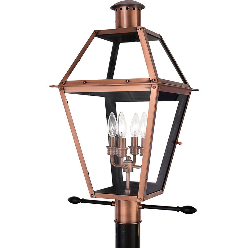 Rue De Royal 4-Light Outdoor Post Lantern in Aged Copper