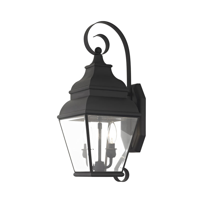 Exeter 2-Light Medium Outdoor Wall Lantern in Black