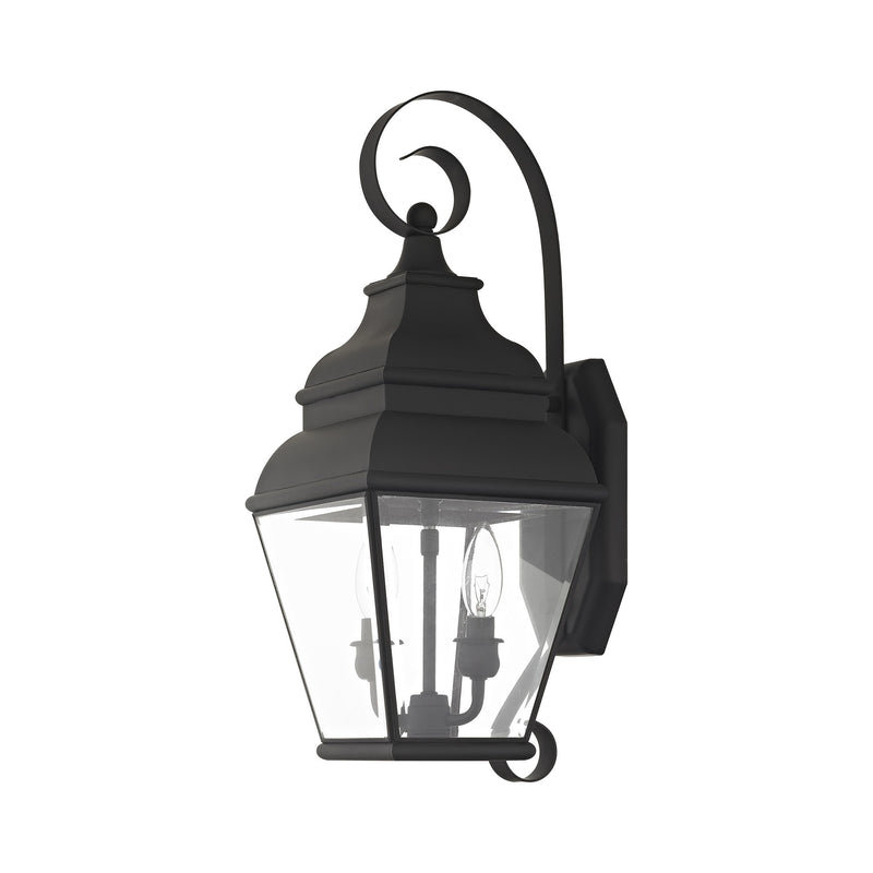 Exeter 2-Light Medium Outdoor Wall Lantern in Black