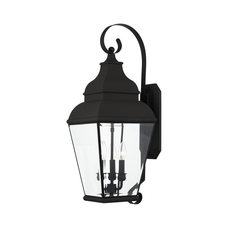 Exeter 3-Light Large Outdoor Wall Lantern in Black