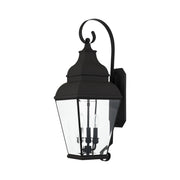Exeter 3-Light Large Outdoor Wall Lantern in Black