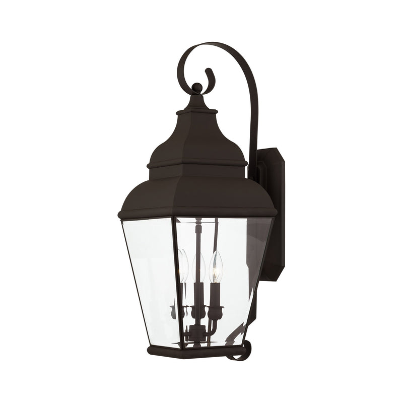 Exeter 3-Light Large Outdoor Wall Lantern in Bronze