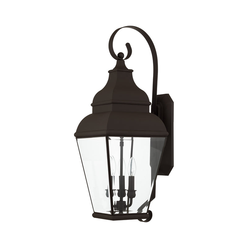 Exeter 3-Light Large Outdoor Wall Lantern in Bronze