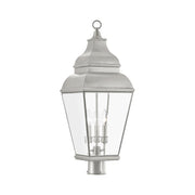 Exeter 3-Light Large Outdoor Post Light in Brushed Nickel