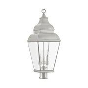 Exeter 3-Light Large Outdoor Post Light in Brushed Nickel