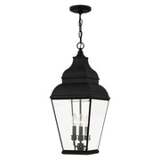 Exeter 3-Light Large Outdoor Pendant Lantern in Black