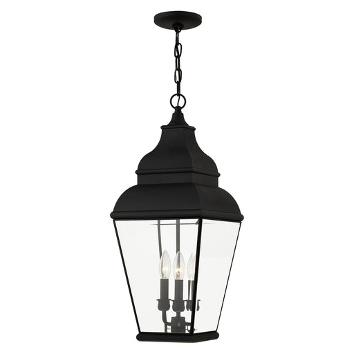 Exeter 3-Light Large Outdoor Pendant Lantern in Black
