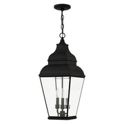 Exeter 3-Light Large Outdoor Pendant Lantern in Black