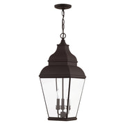 Exeter 3-Light Large Outdoor Pendant Lantern in Bronze