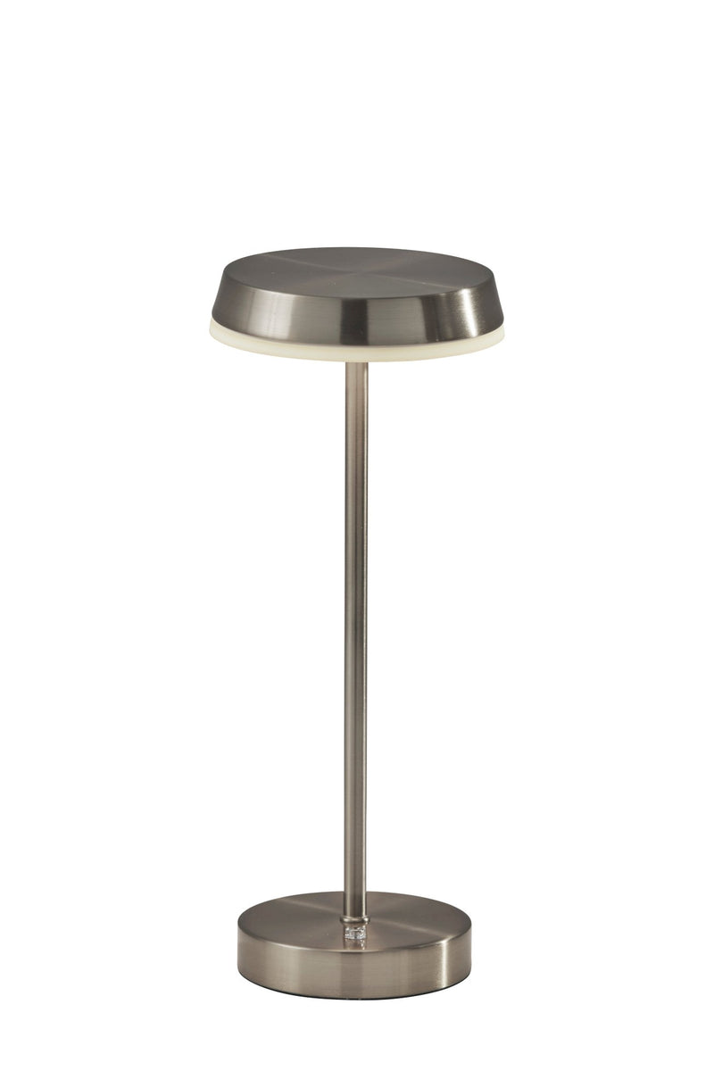 Tommy LED Cordless Table Lamp in Brushed Steel