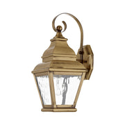 Exeter Small Outdoor Wall Lantern in Antique Brass